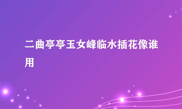 二曲亭亭玉女峰临水插花像谁用