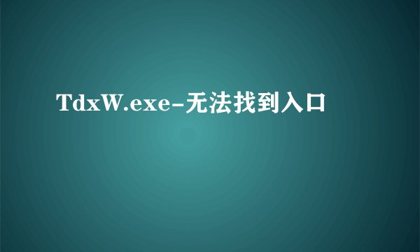 TdxW.exe-无法找到入口