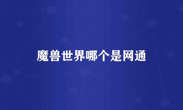 魔兽世界哪个是网通