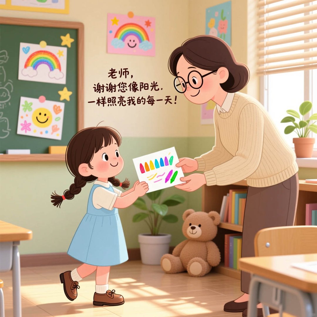 幼儿园大班给老师贺卡祝福语简短
