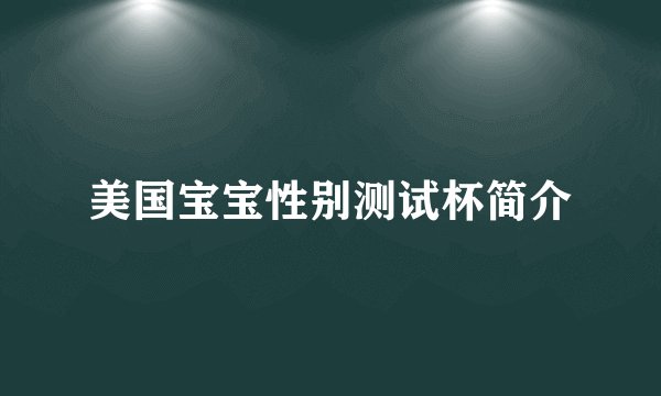 美国宝宝性别测试杯简介