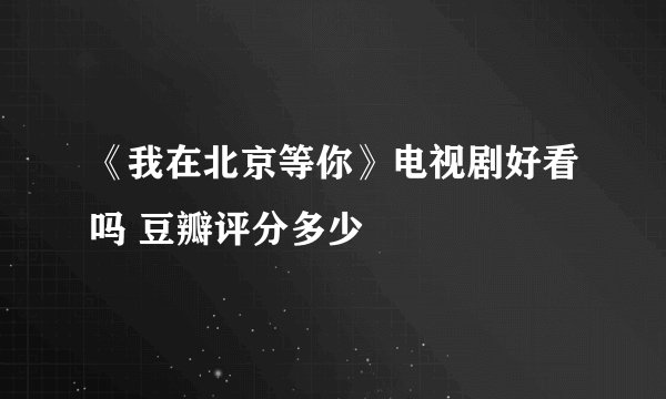 《我在北京等你》电视剧好看吗 豆瓣评分多少