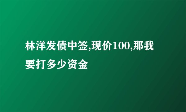 林洋发债中签,现价100,那我要打多少资金