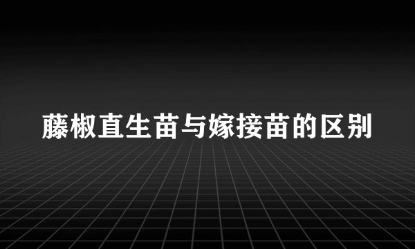 藤椒直生苗与嫁接苗的区别