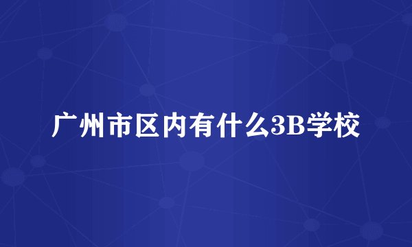 广州市区内有什么3B学校