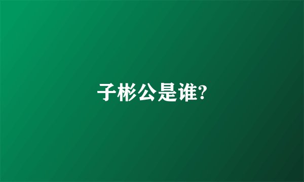 子彬公是谁?