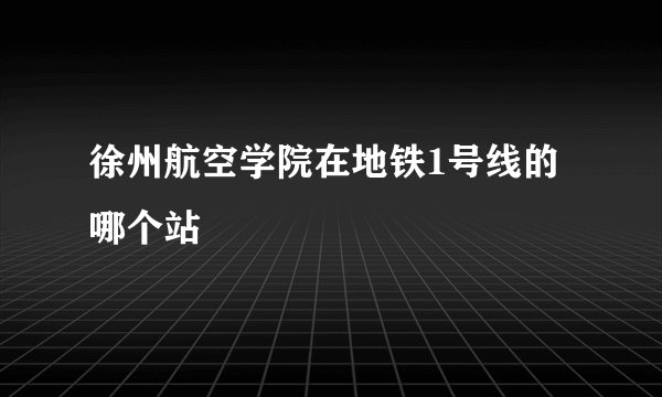 徐州航空学院在地铁1号线的哪个站
