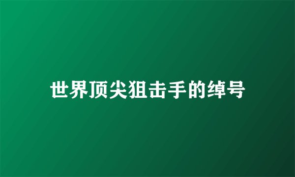 世界顶尖狙击手的绰号