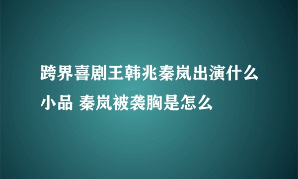 跨界喜剧王韩兆秦岚出演什么小品 秦岚被袭胸是怎么