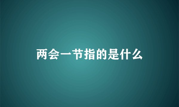 两会一节指的是什么