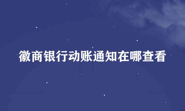 徽商银行动账通知在哪查看