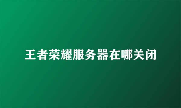 王者荣耀服务器在哪关闭