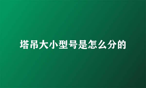 塔吊大小型号是怎么分的