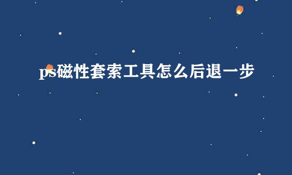 ps磁性套索工具怎么后退一步