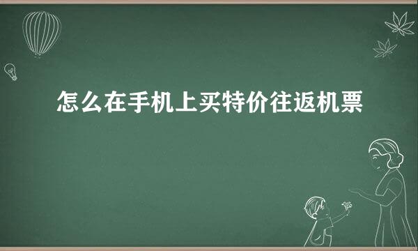 怎么在手机上买特价往返机票