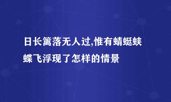 日长篱落无人过,惟有蜻蜓蛱蝶飞浮现了怎样的情景