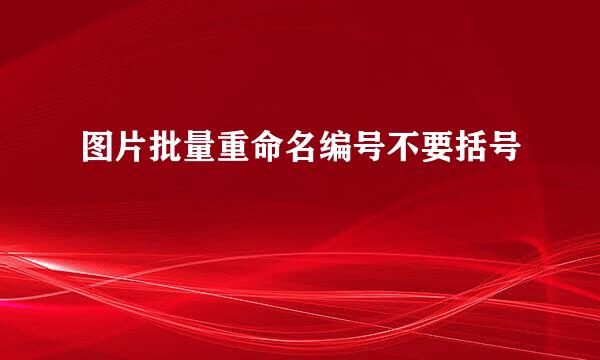 图片批量重命名编号不要括号