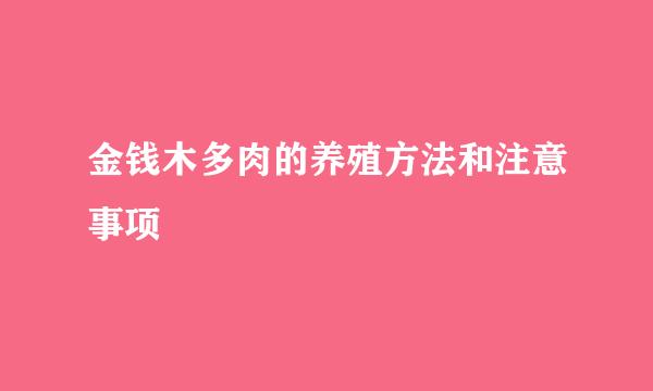 金钱木多肉的养殖方法和注意事项