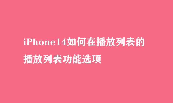 iPhone14如何在播放列表的播放列表功能选项