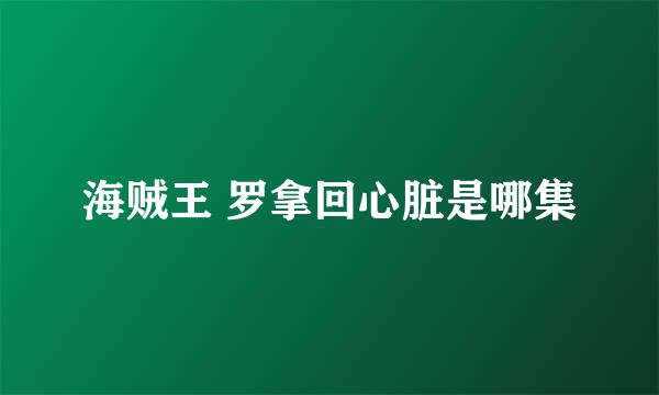 海贼王 罗拿回心脏是哪集