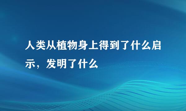 人类从植物身上得到了什么启示，发明了什么