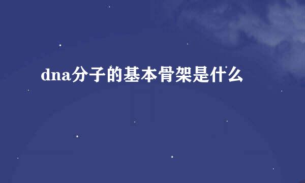 dna分子的基本骨架是什么