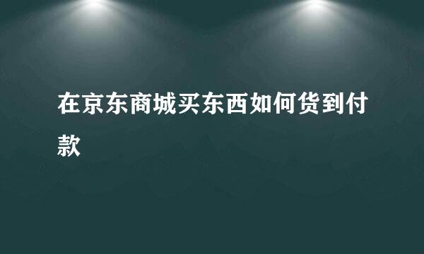 在京东商城买东西如何货到付款