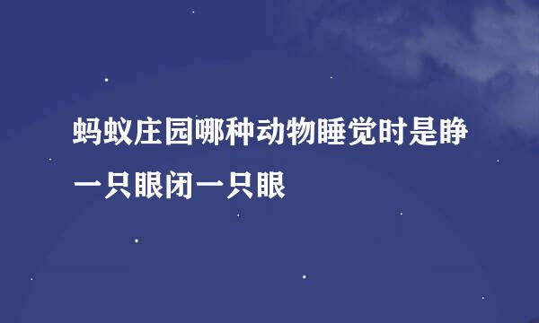 蚂蚁庄园哪种动物睡觉时是睁一只眼闭一只眼