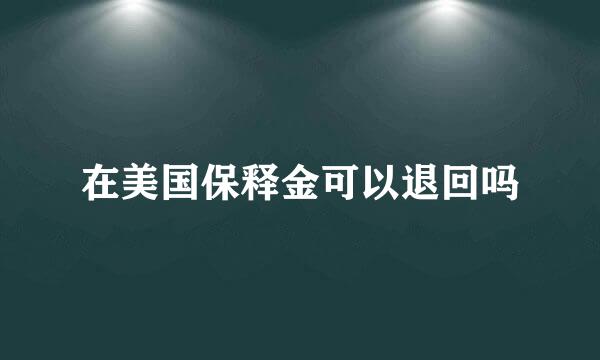 在美国保释金可以退回吗
