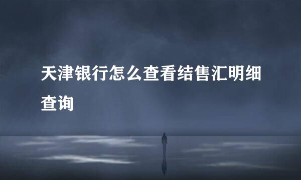 天津银行怎么查看结售汇明细查询