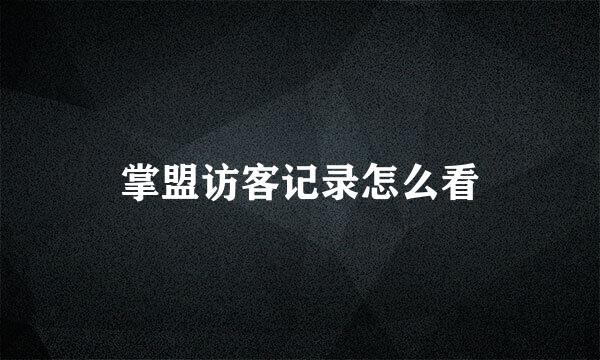 掌盟访客记录怎么看