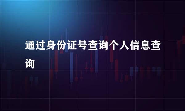 通过身份证号查询个人信息查询