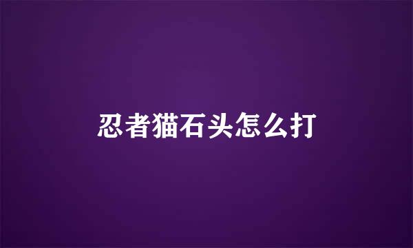 忍者猫石头怎么打