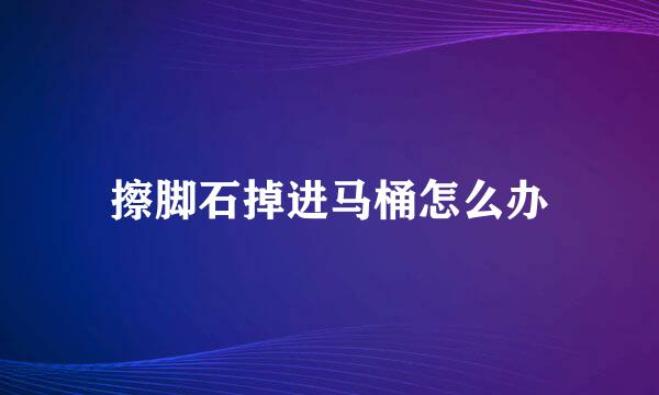 擦脚石掉进马桶怎么办