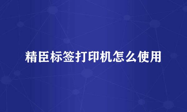 精臣标签打印机怎么使用