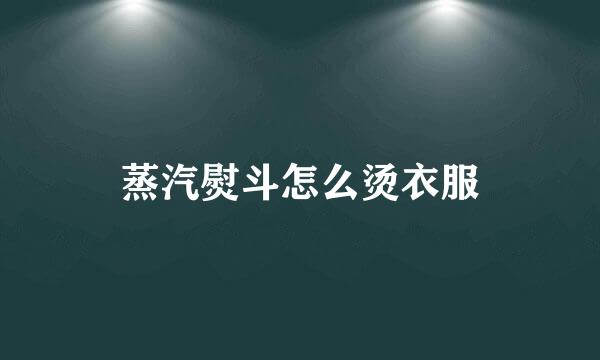 蒸汽熨斗怎么烫衣服