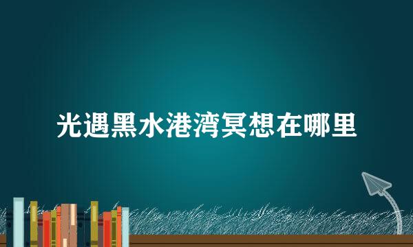 光遇黑水港湾冥想在哪里