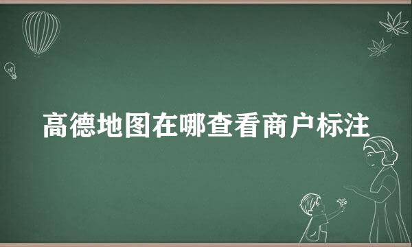 高德地图在哪查看商户标注
