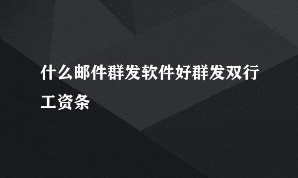什么邮件群发软件好群发双行工资条