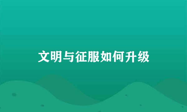 文明与征服如何升级