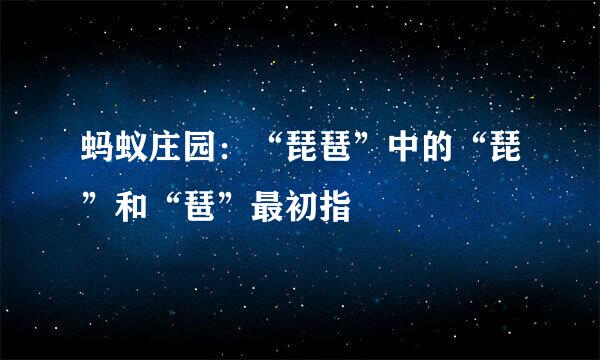 蚂蚁庄园：“琵琶”中的“琵”和“琶”最初指