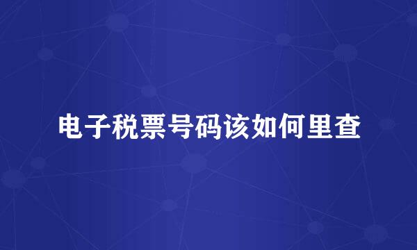 电子税票号码该如何里查
