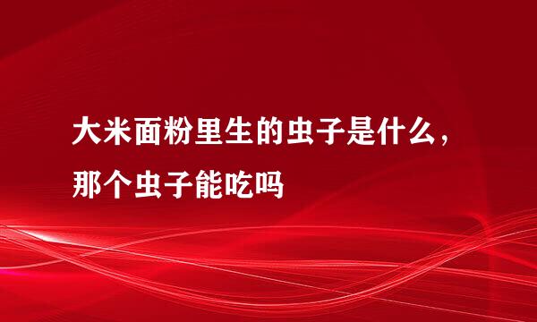 大米面粉里生的虫子是什么,那个虫子能吃吗