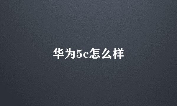 华为5c怎么样
