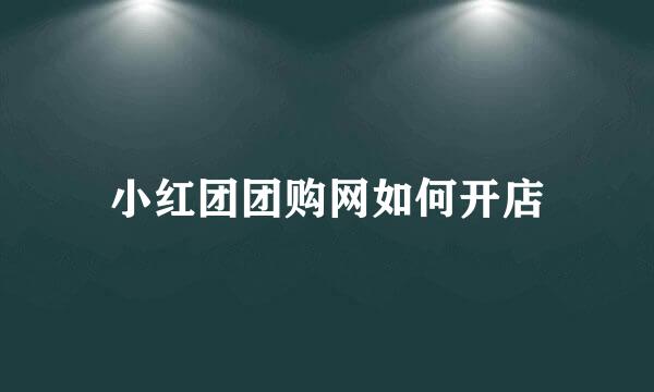 小红团团购网如何开店