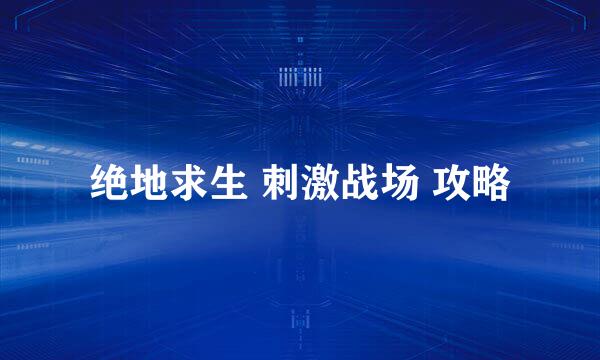 绝地求生 刺激战场 攻略