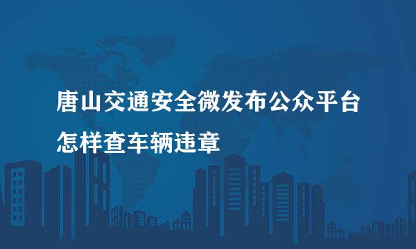 唐山交通安全微发布公众平台怎样查车辆违章