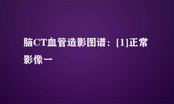 脑CT血管造影图谱：[1]正常影像一
