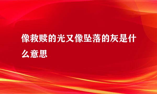 像救赎的光又像坠落的灰是什么意思
