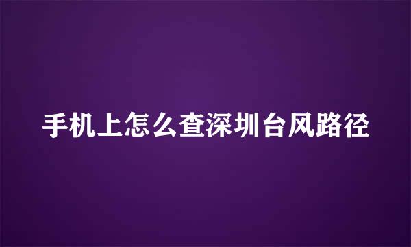 手机上怎么查深圳台风路径